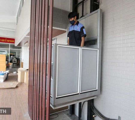 ผลงานติดตั้งลิฟท์บ้านครึ่งท่อน บางใหญ่ นนทบุรี