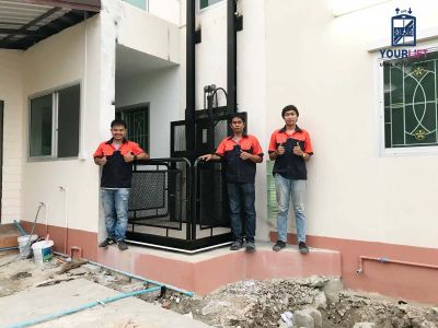 ผลงานลิฟท์แบบครึ่งท่อน